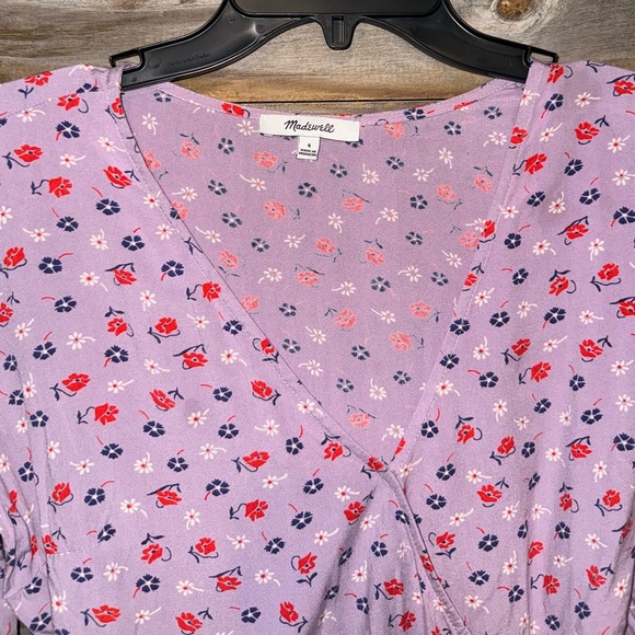 Madewell Tie-Sleeve Wrap Top in Prairie Posies Size 4 - Picture 4 of 8